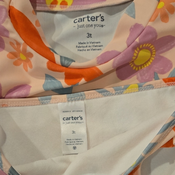 Floral Kids Swim Set - Orange and Pink - Picture 2 of 3